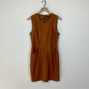 SAS Sportswear Cognac Brown 100% Leather Dress, 6